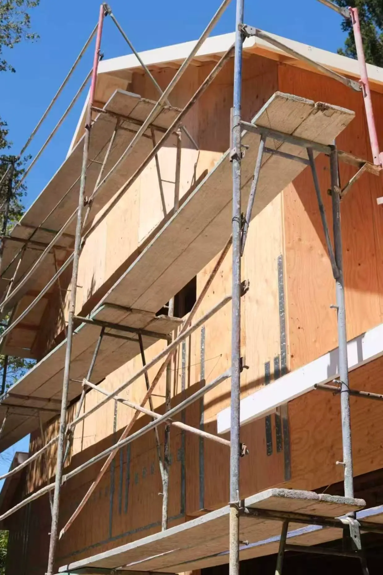 Click to view full screen Side elevation with scaffolding