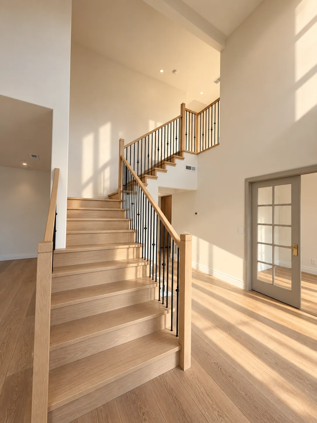 White oak staircase to the second floor